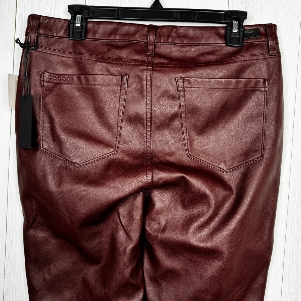 Blank NYC Faux Leather Skinny Pants Oxblood - Picture 5 of 9